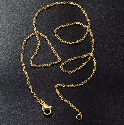 10pcs/lot Waterproof Hyposensitivity 316L Stainless Steel Gold Color O-Chains Necklace For Women