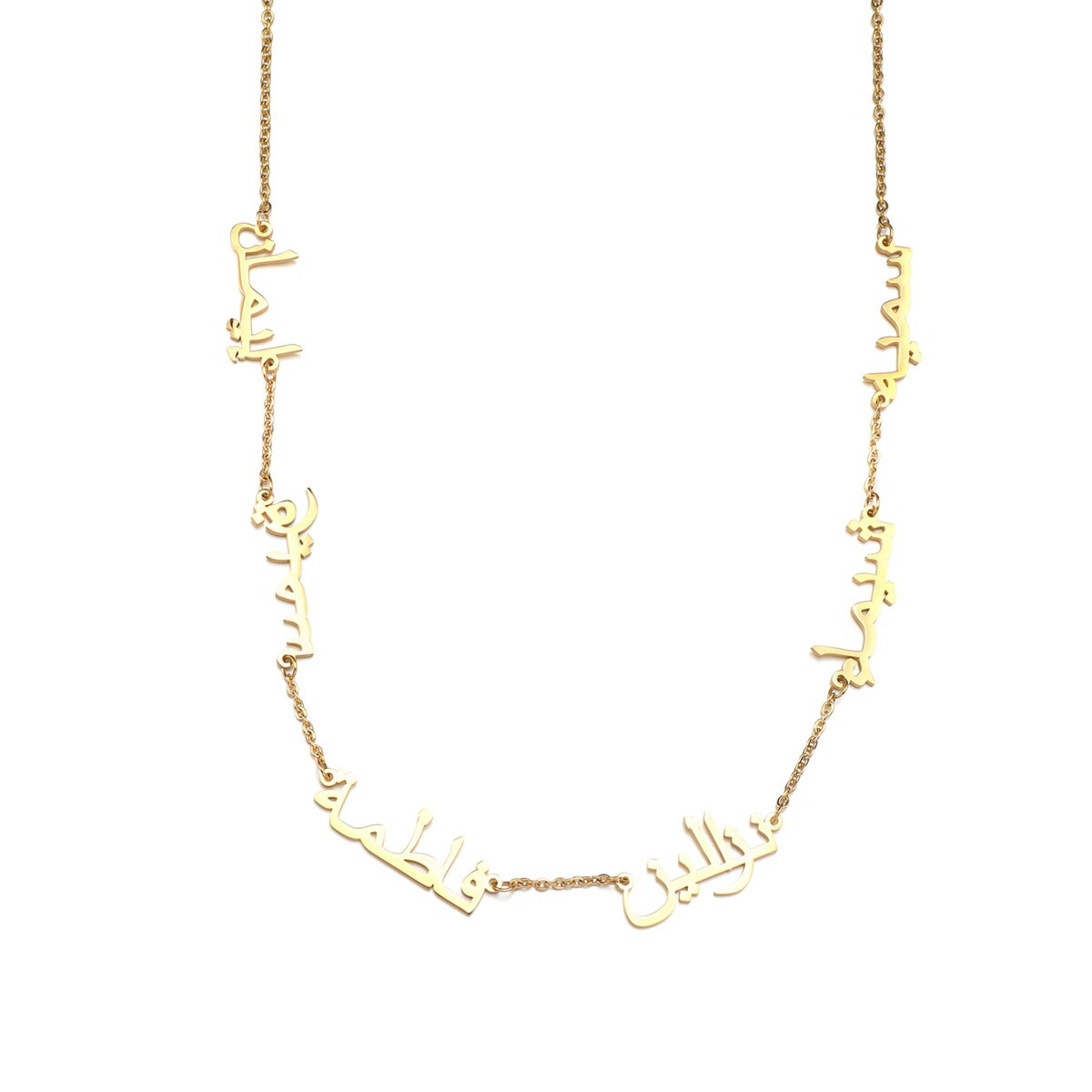 Collier personnalisable de 1 à 6 prénoms arabes, en acier inoxydable plaqué, ras-du-cou pour femme, cadeau bijou