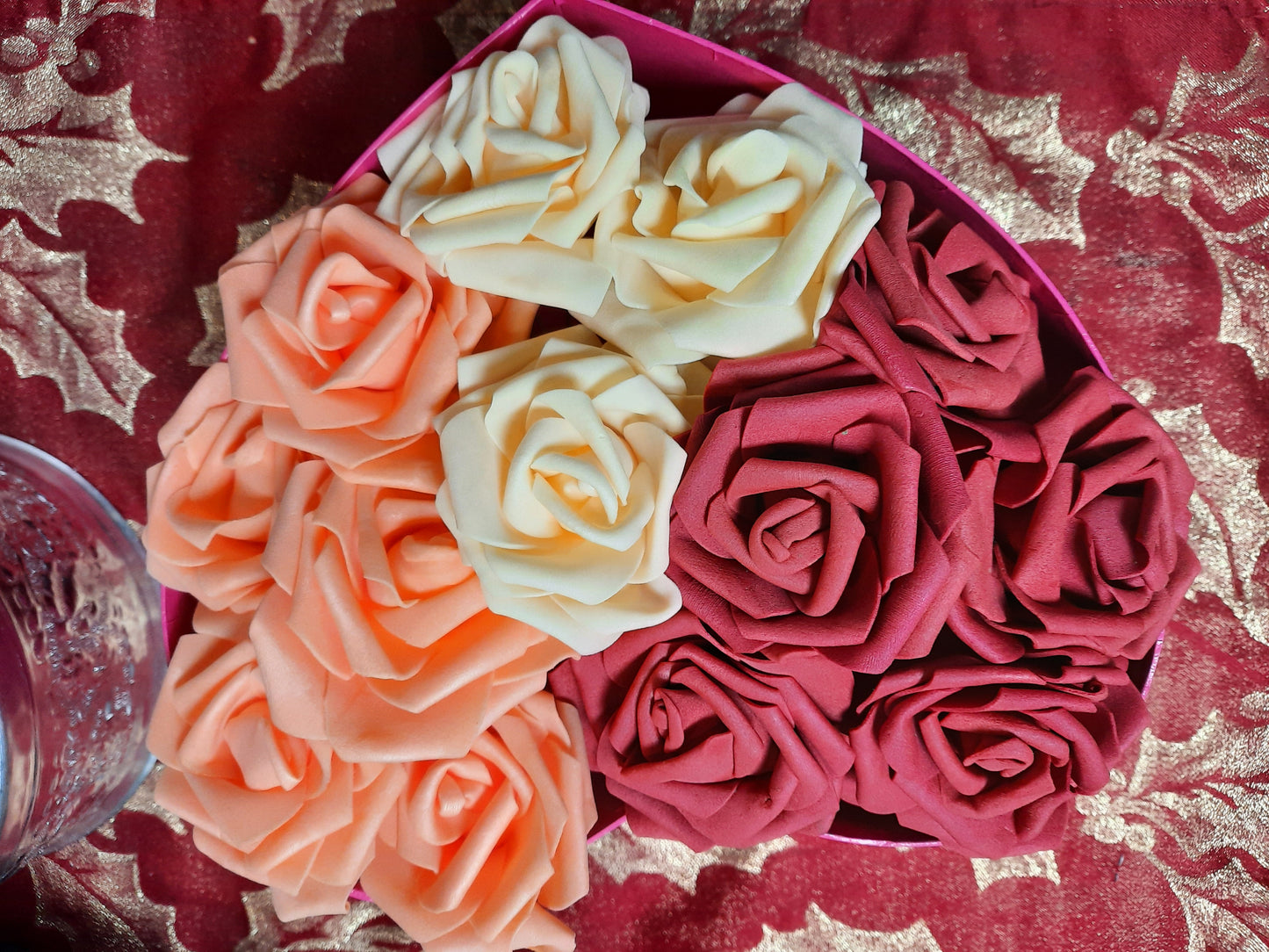 Bouquet box filled with wax flowers never wither ever fresh gift to valentines wedding gift