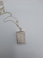 Pure silver metal Holy Book locket pendant necklace with pure silver chain openable