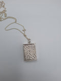 Pure silver metal Holy Book locket pendant necklace with pure silver chain openable