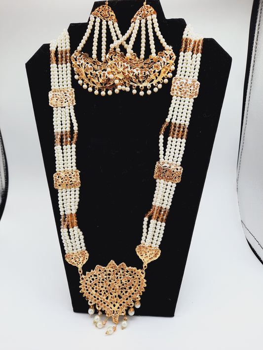 Rajwadi style long necklace maala - NATASHAHS