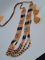 Black long necklace or maala with 24k gold plated jhumka