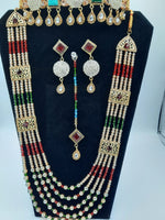 Bridal Jewelry in Golden base with multicolor precious stones - NATASHAHS