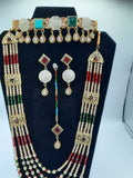 Bridal Jewelry in Golden base with multicolor precious stones - NATASHAHS