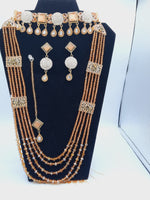 Bridal Jewelry in Golden base with Champaigne precious stones - NATASHAHS