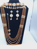 Bridal Jewelry in Golden base with Champaigne precious stones - NATASHAHS