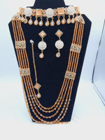 Bridal Jewelry in Golden base with Champaigne precious stones - NATASHAHS