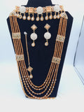 Bridal Jewelry in Golden base with Champaigne precious stones - NATASHAHS