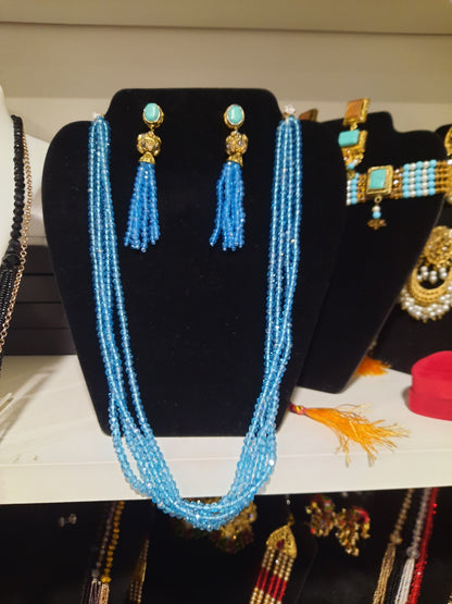 Jelly Fish Style colored pearls dangle earrings with necklace - NATASHAHS