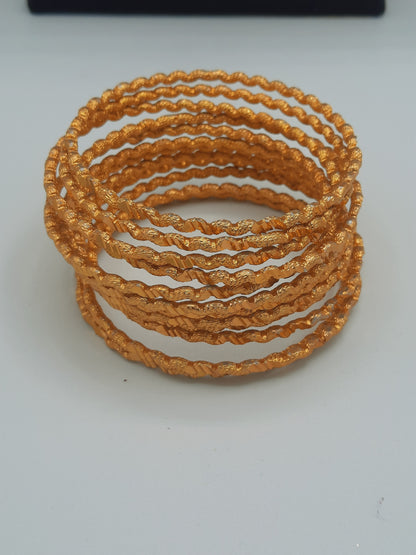 Set of 12 gold polished gold imitation set of bangles size of 2.5 - NATASHAHS