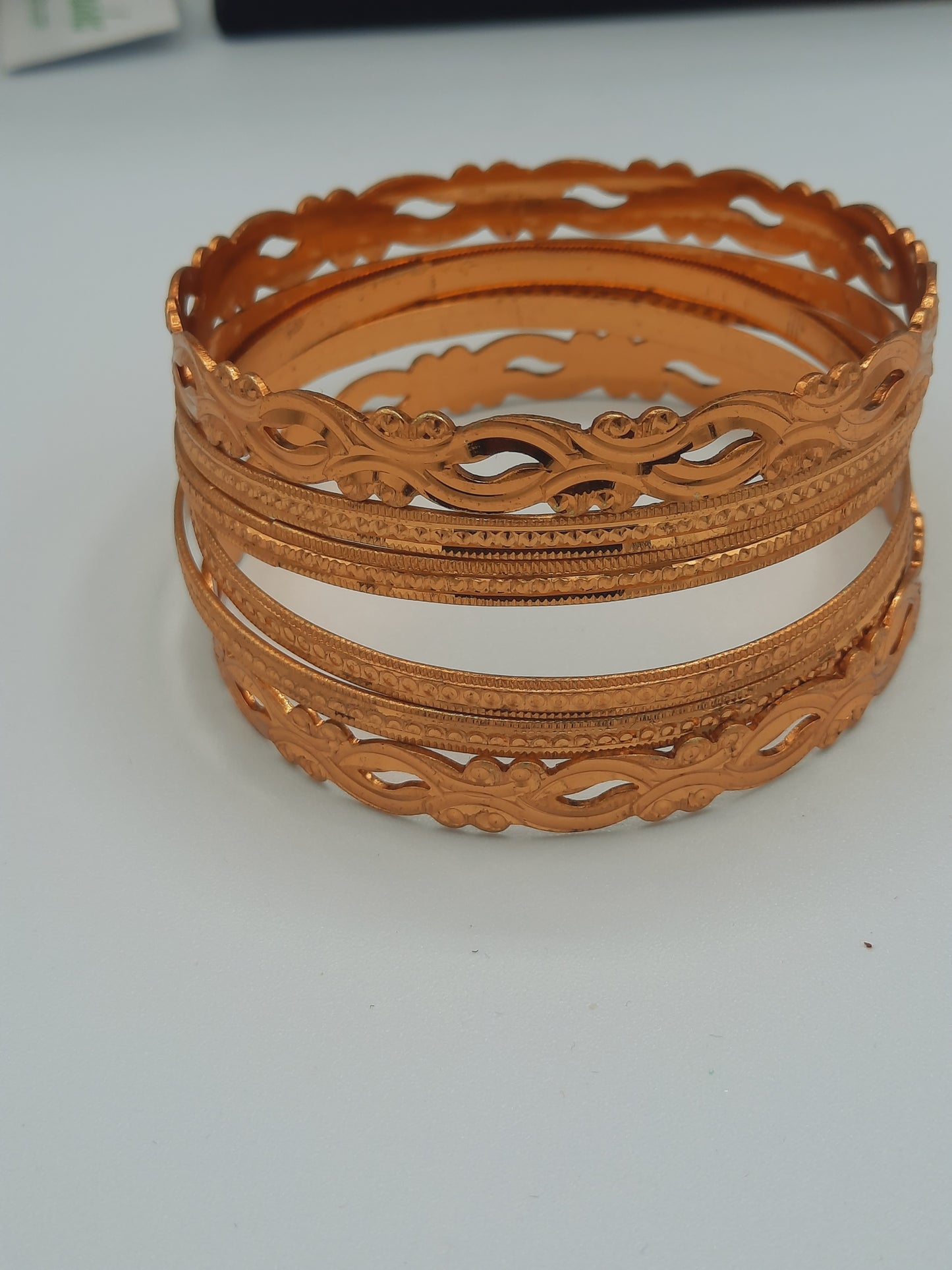 Set of gold polished gold imitation set of bangles 6 pcs of bangles - NATASHAHS