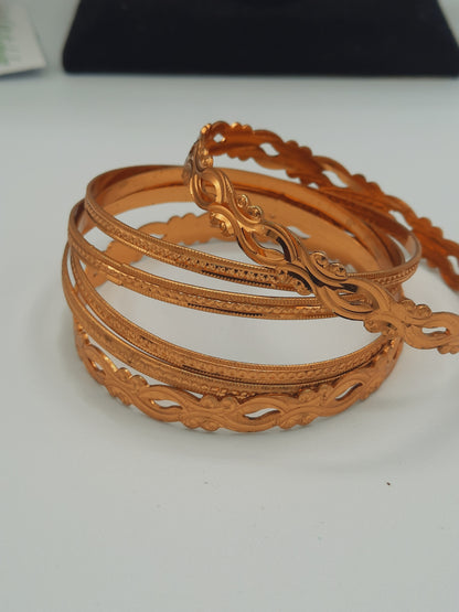 Set of gold polished gold imitation set of bangles 6 pcs of bangles - NATASHAHS