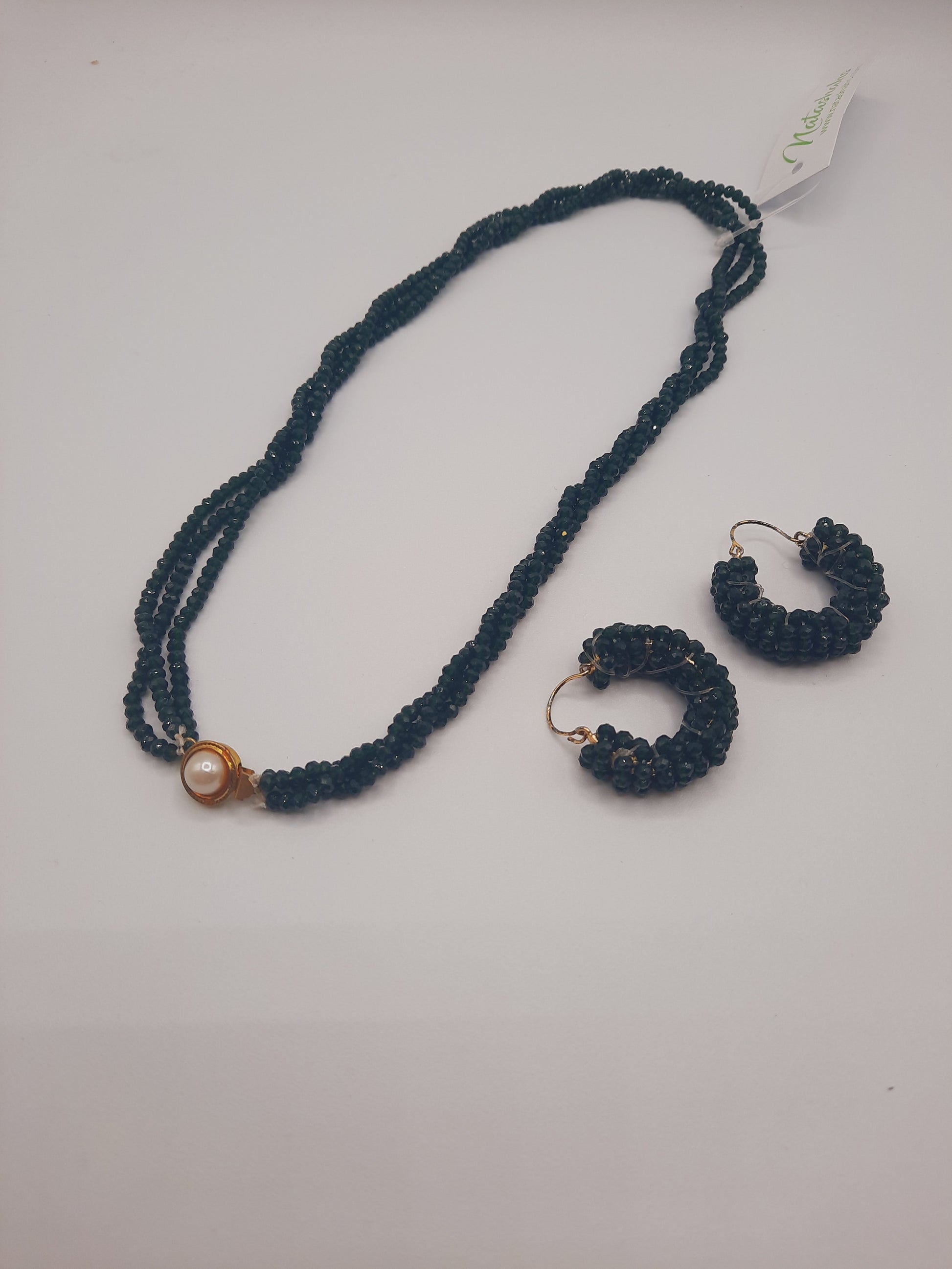Elegant Style white Black & Green pearl sets for elegant ladies - NATASHAHS