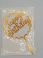 Happy Birthday cake toppers in golden color