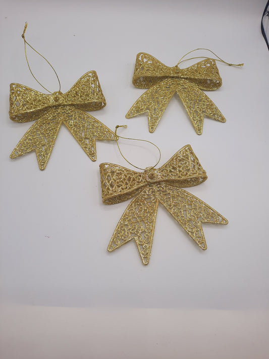 metal bows in golden color for christmas tree decor gift decor wall decor