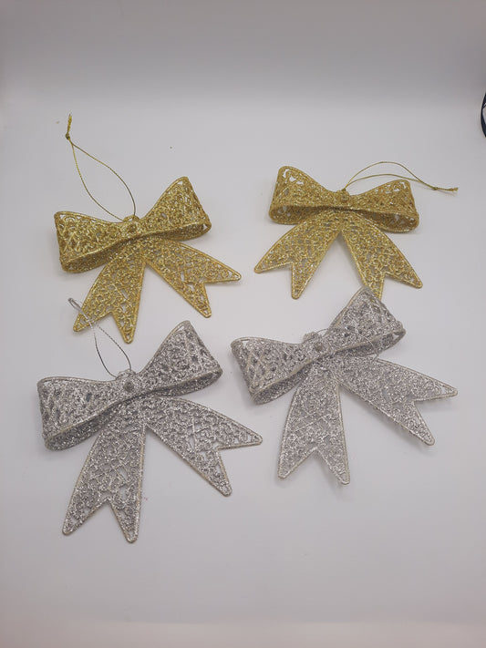 metal bows in golden & silver mixed color for christmas tree decor gift decor wall decor