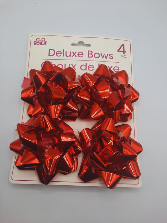 Bow for decorating gift boxes and other items Big size Bows red 4 bows pack