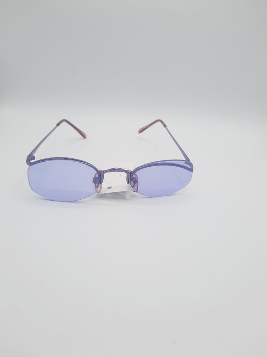 Elegant Purple Oval Sunglasses with Tinted Lenses