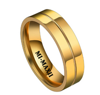 Acheerup Engrave Name Stainless Steel 6mm Men Wedding Zircon Ring Personalized Wedding Jewelry Engagement Gift For Lovers