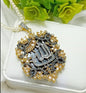 Allah name calligraphy pendant with pearl necklace - NATASHAHS