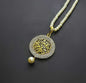 Islamic calligraphy pendant with pearl necklace
