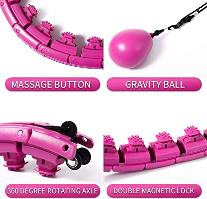 Weighted Smart Hula Hoop That Will not Fall, Smart 24 Sections Detachable Hoola Hoop, Suitable for Adults and Children