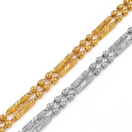 Anniyo 60cm/70cm Beads Chain Bamboo Necklaces for Women Men Chain Gold Color African Jewelry Hawaiian #194006 - NATASHAHS