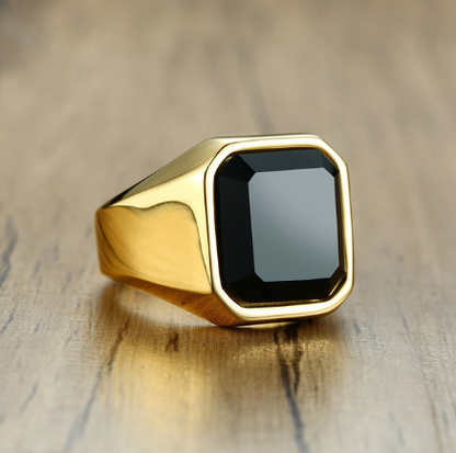 New 2023 Metal Glossy Rings for Men Geometric Width Signet Square Finger Punk Style Fashion Ring Jewelry Accessories Whole Sale - NATASHAHS