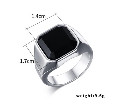 New 2023 Metal Glossy Rings for Men Geometric Width Signet Square Finger Punk Style Fashion Ring Jewelry Accessories Whole Sale - NATASHAHS