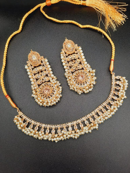 Bridal Bold Style Earrings with long necklace - NATASHAHS