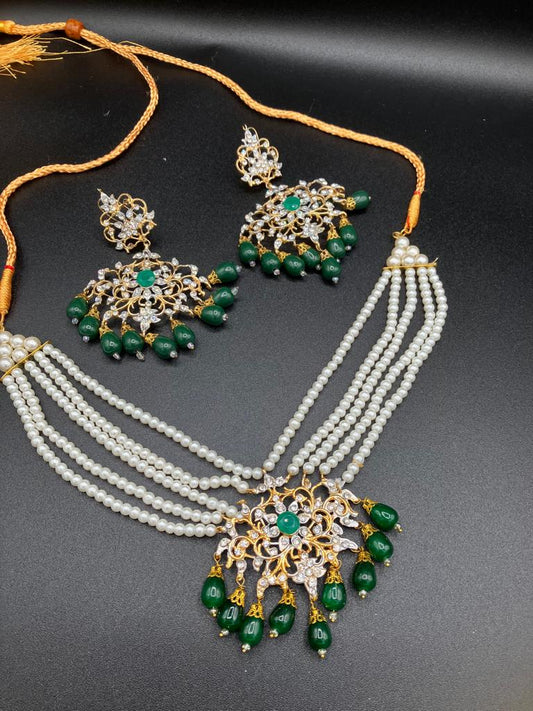 GREEN ROYAL STYLE EARRINGS & CHOKER FOR ROYAL PEOPLE - NATASHAHS