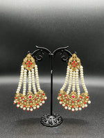 Nauratan hand crafted jhoomer style earrings with polki work earrings