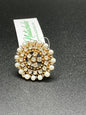 Adjustable White pearls ring for bridal and other occasions