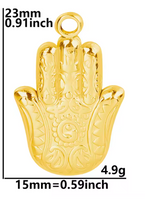 6Pcs Lot Stainless Steel Lucky Fatima Hand Hamsa Palm Protection Charms