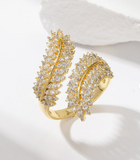 1pc Gold-color Maple Leaf Open Ring