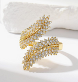 1pc Gold-color Maple Leaf Open Ring