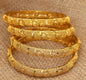 4pcs/lot 24K Dubai Bangles For Women Fashion Gold Color Saudi Arabia Bride Wedding Bracelet - NATASHAHS
