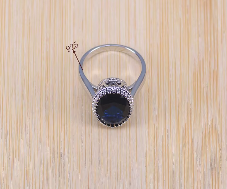 Blue Zircon Bridal Silver 925 Costume Jewelry Sets Women Pendant&Necklace Ring Earrings With Natural Stones - NATASHAHS