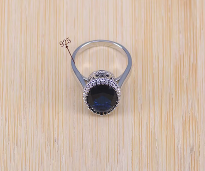 Blue Zircon Bridal Silver 925 Costume Jewelry Sets Women Pendant&Necklace Ring Earrings With Natural Stones - NATASHAHS