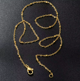 10pcs/lot Waterproof Hyposensitivity 316L Stainless Steel Gold Color O-Chains Necklace For Women