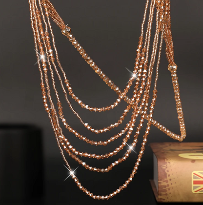 Crystal White stone Gold Plated Elegant Earrings with necklaces - NATASHAHS