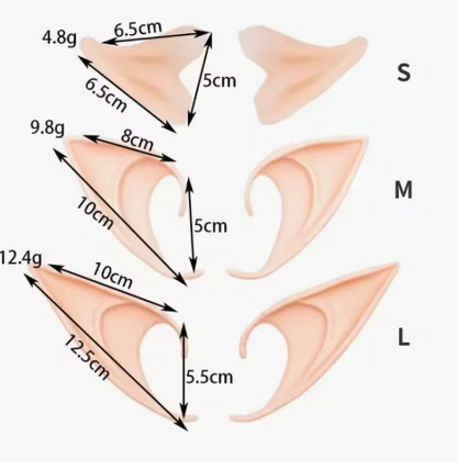 1Pair Cosplay Angel Elf Ears Halloween Masquerade Party Costumes Halloween Party Decoration Supplies Photo Props Clip Earrings - NATASHAHS