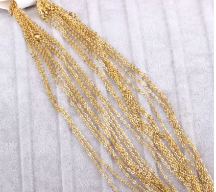 10Pcs/Lot Stainless Steel Chains 2mm/1mm O Shape Rolo Link Cuban Long Necklace For Women Pendant DIY Jewelry Wholesale DIY crafts