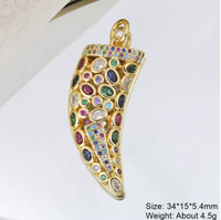 18k real gold plated Luxury Micro Pave Zircon Alam hand Of Fatima pendant