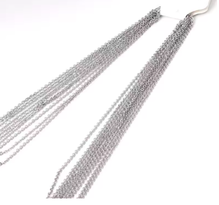 10Pcs/Lot Stainless Steel Chains 2mm/1mm O Shape Rolo Link Cuban Long Necklace For Women Pendant DIY Jewelry Wholesale DIY crafts - NATASHAHS