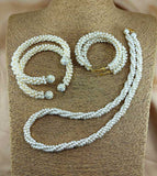 Elegant Style white Black & Green pearl sets for elegant ladies by Natashahs - NATASHAHS