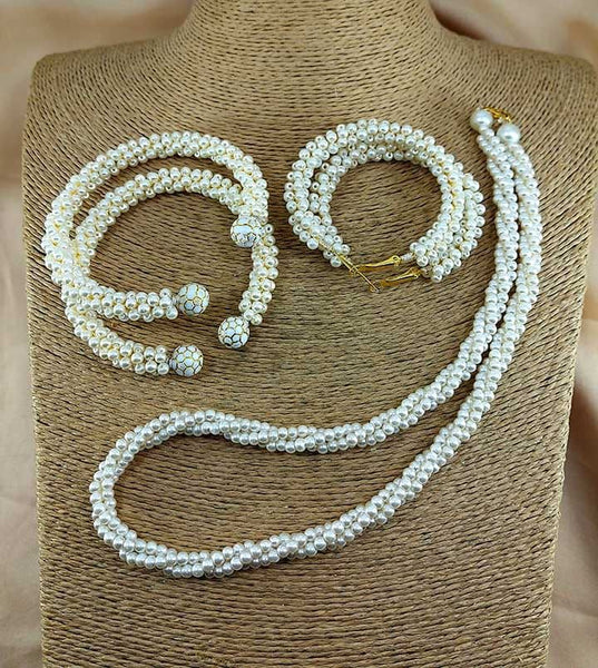 Elegant Style white Black & Green pearl sets for elegant ladies by Natashahs - NATASHAHS