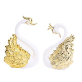 1 Pair Romantic Crown Swan Cake Topper Flamingo Cake Dessert Baking Decor Ornament Birthday Wedding Cake Decoration Supplies