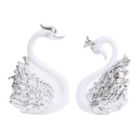1 Pair Romantic Crown Swan Cake Topper Flamingo Cake Dessert Baking Decor Ornament Birthday Wedding Cake Decoration Supplies